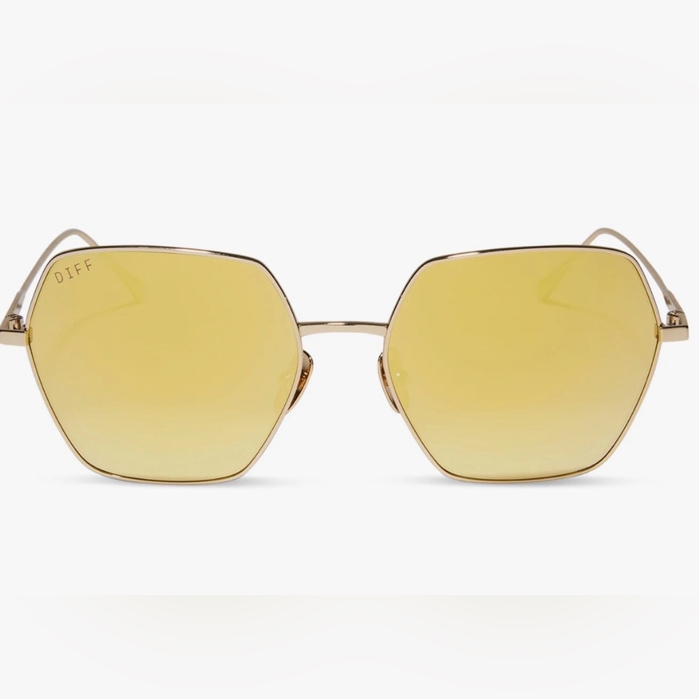 Diff Harlowe Brilliant Gold Mirrored Sunglasses